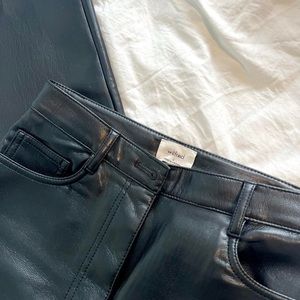 ARITZIA | Wilfred Melina Cropped Pant, Leather, Black, Size 0, Regular Length